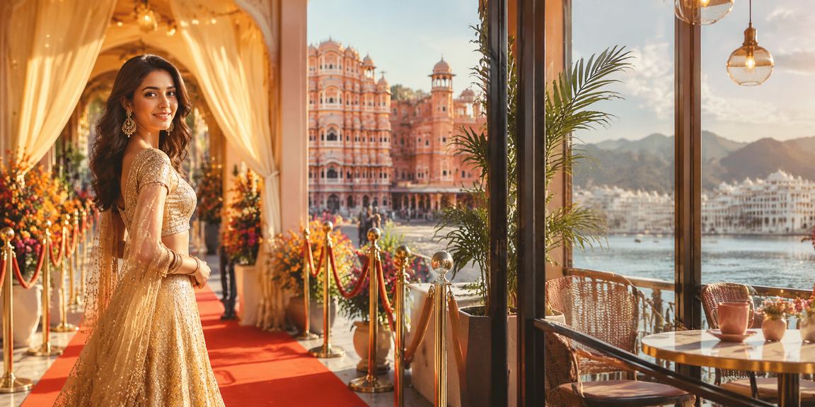 Luxurious casino ambiance in Jaipur featuring players dressed elegantly